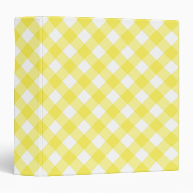Classeur Guingan jaune ensoleillé (Devant/Côté)