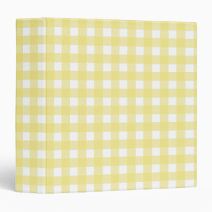 Classeur Guingan jaune pâle et blanc