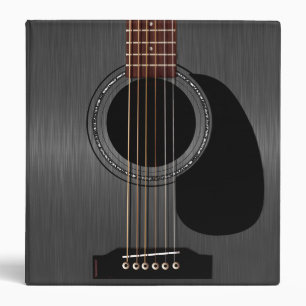 Classeur Guitare acoustique noire de cendre