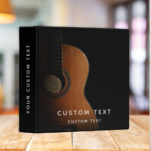 Classeur Guitare d'enseignant de musique moderne noir et bl