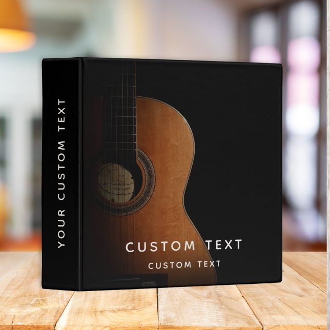 Classeur Guitare d'enseignant de musique moderne noir et bl (Créateur téléchargé)