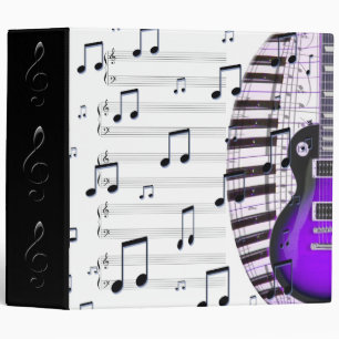 Classeur Guitare et notes de clavier de piano
