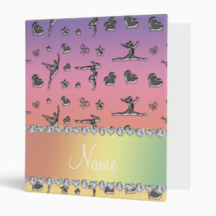 Classeur Gymnastique en pastel argentée nommée