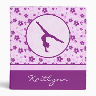 Classeur Gymnastique personnalisée Purple Heart floral