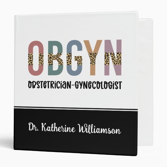 Classeur Gynécologue obstétricien OBGYN personnalisé (Devant/Intérieur)