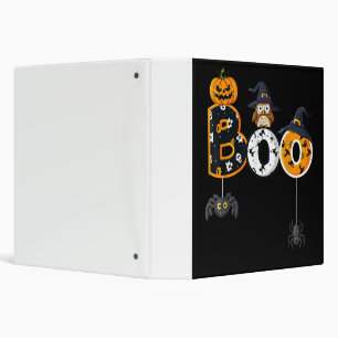 Classeur Halloween Boo Owl avec sorcière Casquette araignée