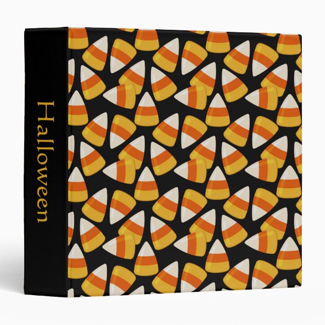 Classeur Halloween Candy Corn Noir (Devant/Côté)