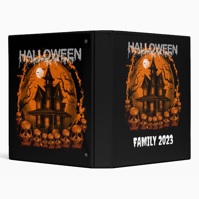CLASSEUR HALLOWEEN EFFRAYANT HAUNTED HOUSE SKULLS (Arrière-plan)