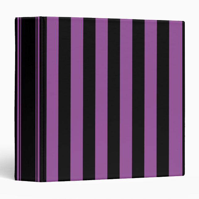 Classeur Halloween en bande verticale violette noire (Devant/Côté)