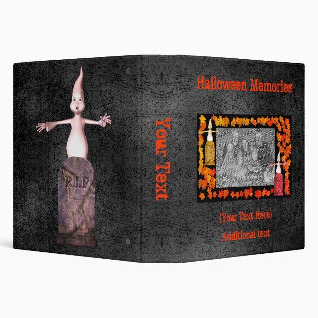 Classeur Halloween Fantôme Tombstone Photo personnalisée (Arrière-plan)