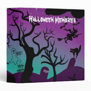 Classeur Halloween noir, violet, turquoise