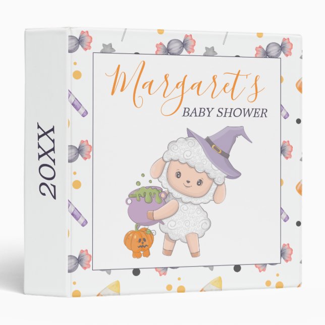Classeur Halloween Petit Lambo Boo Baby shower photo Album (Devant/Côté)