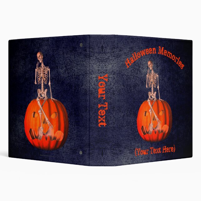 Classeur Halloween Skeleton Jack-o'-lantern Personnalisé (Arrière-plan)