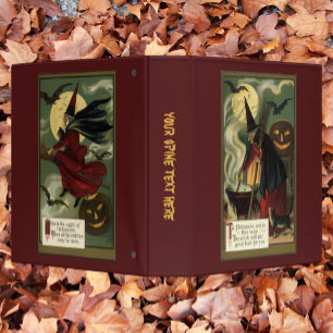 Classeur Halloween vintage avec deux modèles de sorcières