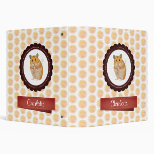 Classeur Hamster de filles rouges et roses