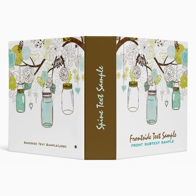 Classeur Hanging Mason Jar & Fleurs Rétro Arrière - plan bl (Arrière-plan)