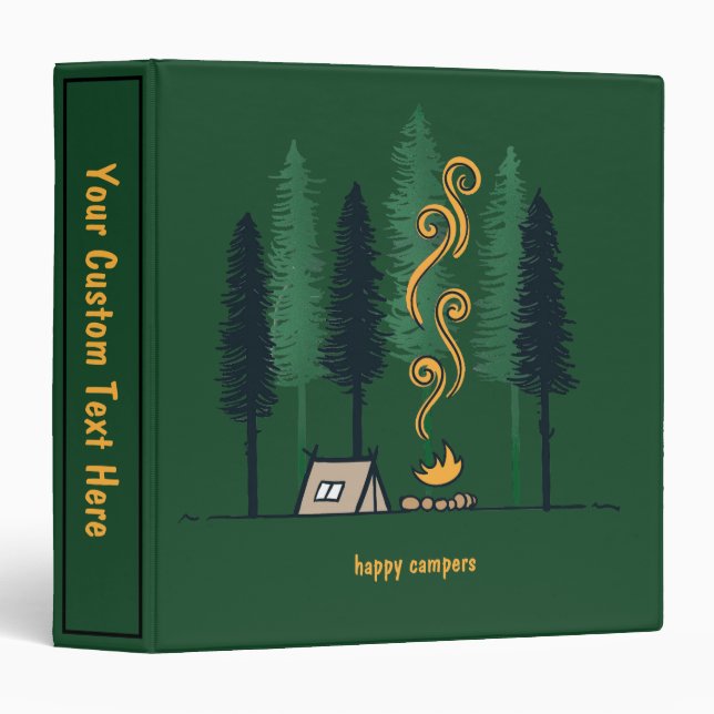 Classeur Happy Camper Forest Tent Camping (Devant/Côté)