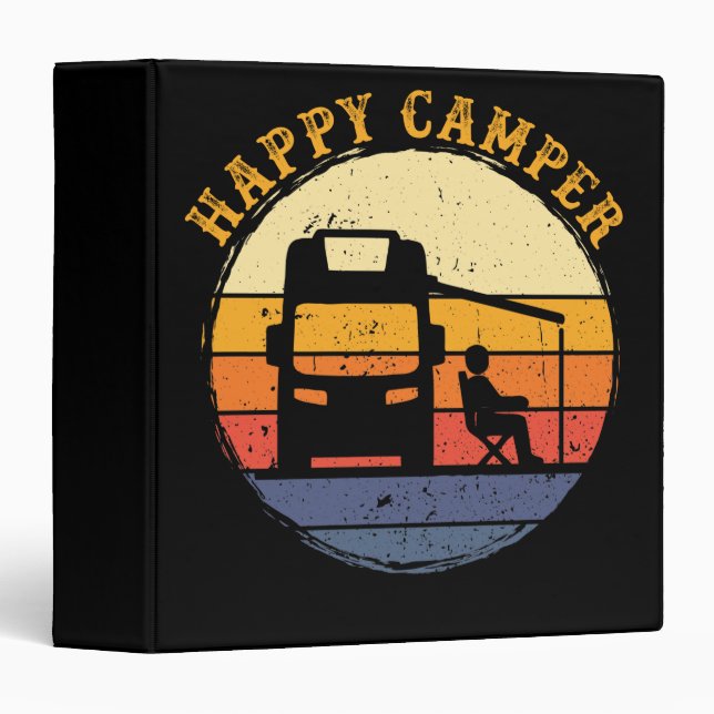 Classeur Happy Camper RV Camping (Devant/Côté)