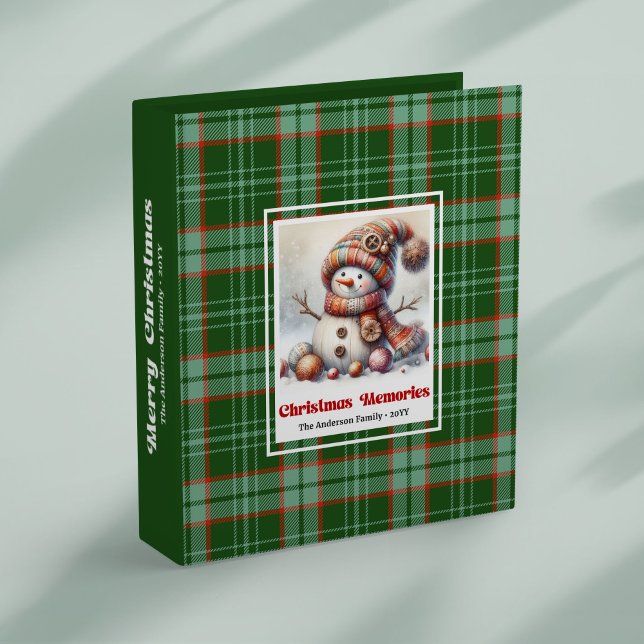 Classeur Happy Christmas snowman kids memory binder custom (Happy Christmas snowman kids memory binder personalized)