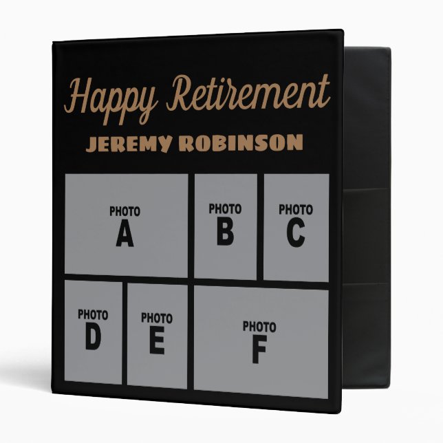 Classeur Happy Retirement Photo Collage Mémoire album (Devant/intérieur)