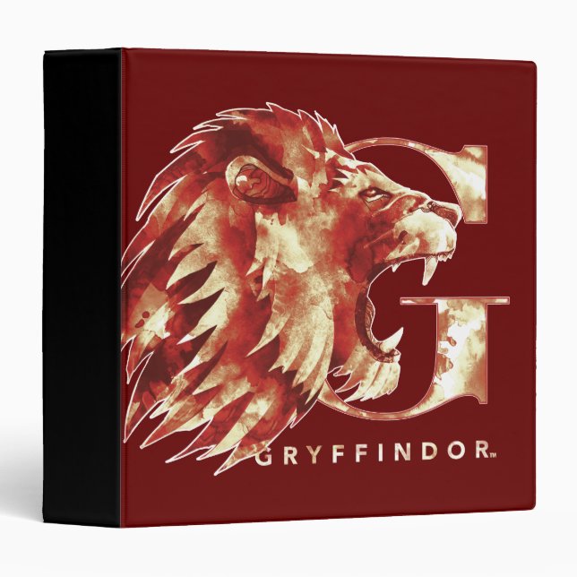 Classeur Harry Potter | Aquarelle Lion GRYFFINDOR™ (Devant/Côté)