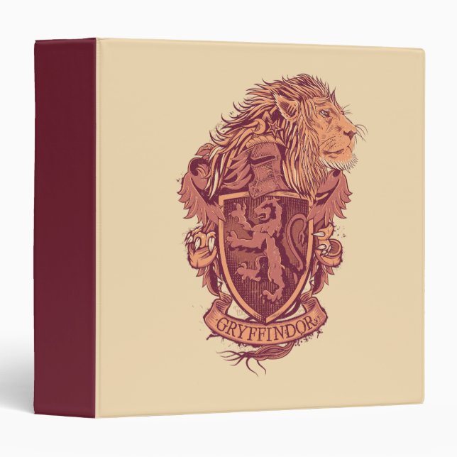 Classeur Harry Potter | Blason du Lion Gryffindor (Devant/Côté)