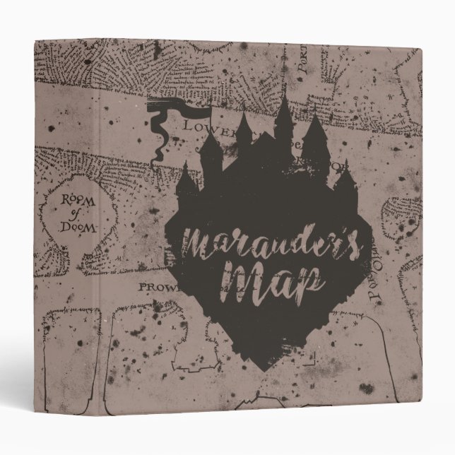 Classeur Harry Potter | Carte du château Marauder de HOGWAR (Devant/Côté)