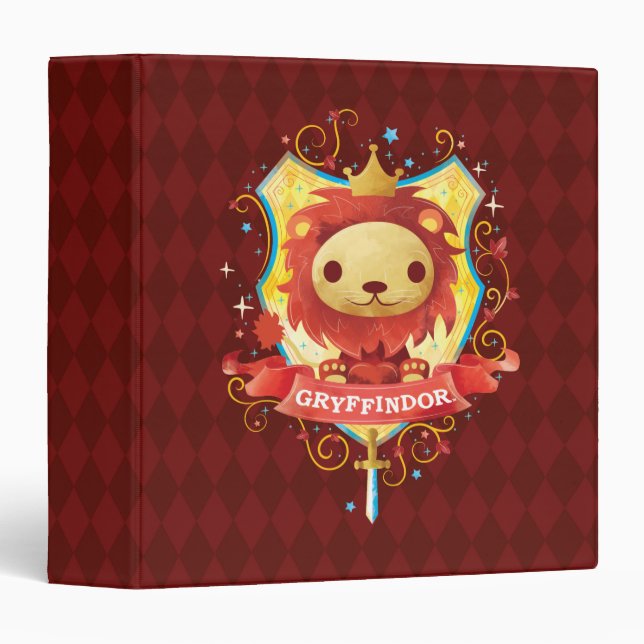 Classeur Harry Potter | Charmant blason GRYFFINDOR™ (Devant/Côté)