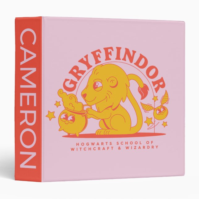 Classeur HARRY POTTER™ | École de Hogwarts GRYFFINDOR™ (Devant/Côté)