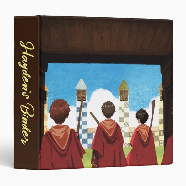 Classeur HARRY POTTER™ & GRYFFINDOR™ QUIDDITCH™ Team (Devant/Côté)