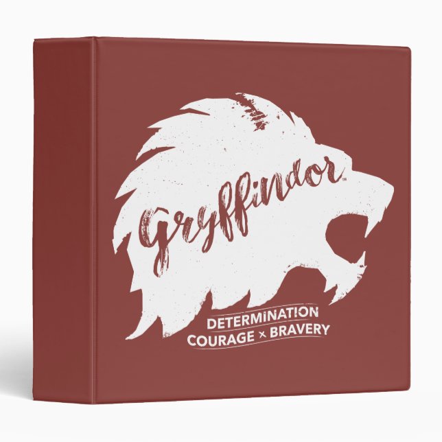 Classeur Harry Potter | GRYFFINDOR™ Silhouette Typographie (Devant/Côté)