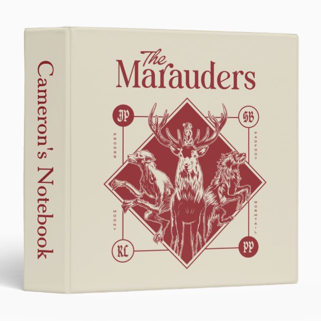 Classeur HARRY POTTER™ Les Marauders Animagus Graphisme (Devant/Côté)