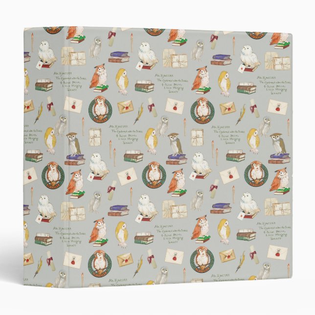 Classeur HARRY POTTER™ | Motif de lettre de hibou (Devant/Côté)