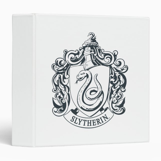 Classeur Harry Potter | Slytherin Crest - noir et blanc (Devant/Côté)