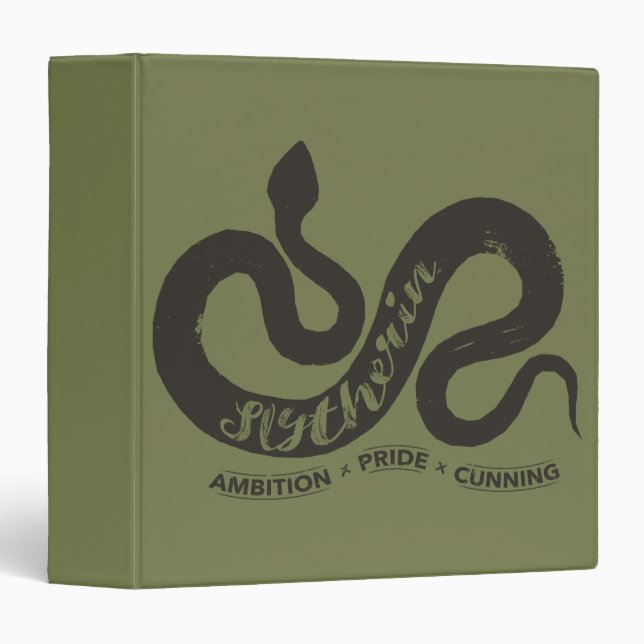 Classeur Harry Potter | SLYTHERIN™ Silhouette Typographie (Devant/Côté)