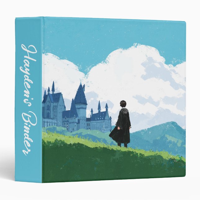 Classeur HARRY POTTER™ Surplombant le château HOGWARTS™ (Devant/Côté)