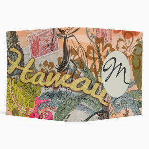Classeur Hawaii Hula Fleur Voyage Vintage