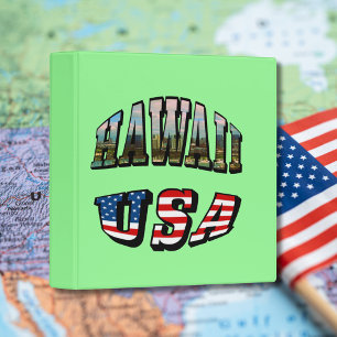 Classeur Hawaii Picture et USA Flag Text