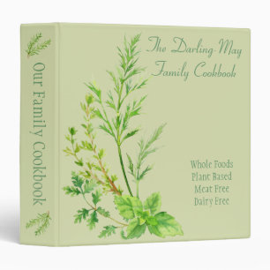 Classeur Herb Leaf - Livre de recettes familiales personnal