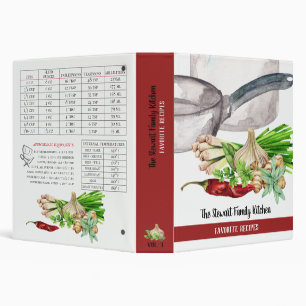 Classeur Herbes d'aquarelle et recette d'épices préférées d