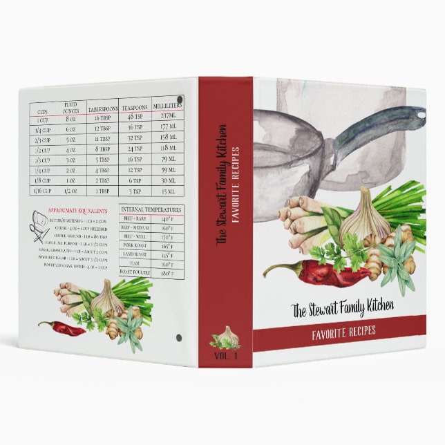 Classeur Herbes d'aquarelle et recette d'épices préférées d (Arrière-plan)