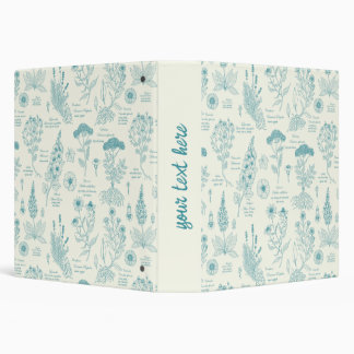 Classeur Herbier de jardin médicinal en bleu et blanc cassé