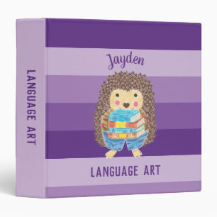 Classeur Hérisson de dessin avec livres enfant violet class