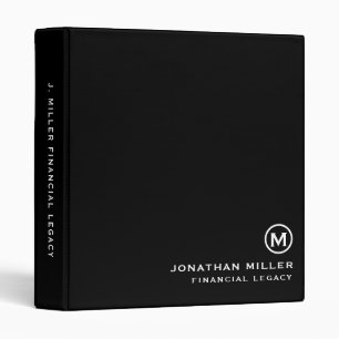 Classeur hérité du Monogramme noir blanc