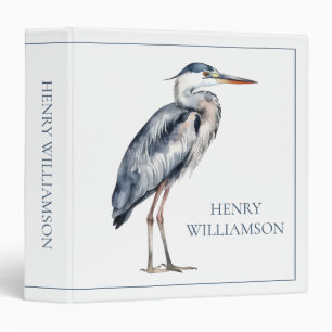 Classeur Héron bleu côtier personnalisé