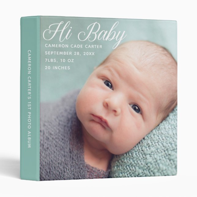 Classeur Hi Baby Stats Chic Nouveau-né Photographie Album p (Devant/Côté)