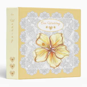 Classeur Hibiscus & dentelle JAUNE