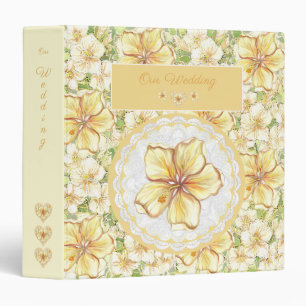 Classeur Hibiscus & dentelle JAUNE