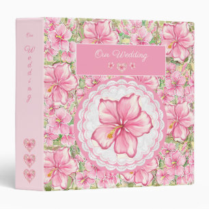 Classeur Hibiscus et dentelle ROSE
