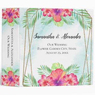 Classeur Hibiscus tropical Fleur d'aquarelle de plage Maria